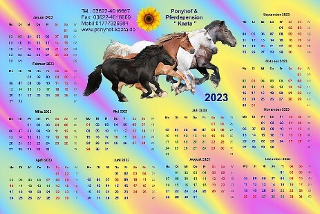 Ponyhof Kalender Kaata 2023