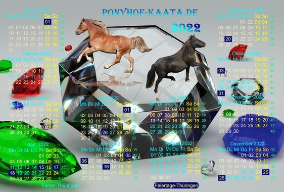 Ponyhof Kalender Kaata 2022